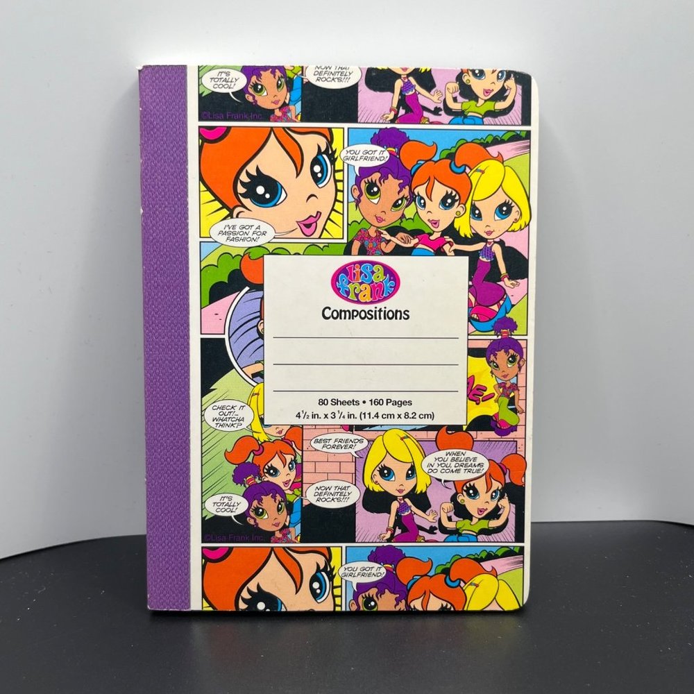 Lisa Frank Comic Strip Mini Composition Book 4.5" x 3.25" Hard to Find - New